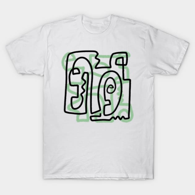 Green and Black Abstract T-Shirt by G.G.  Goods